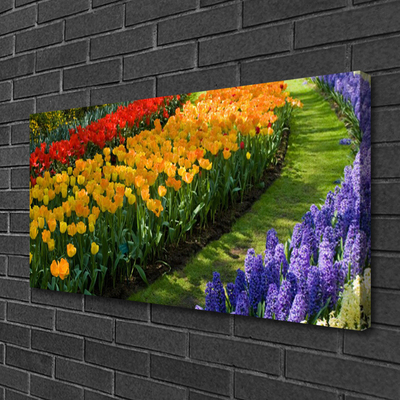 Quadro em tela Flores Jardim Tulipas
