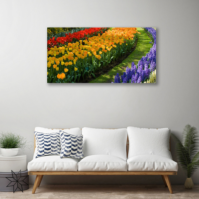 Quadro em tela Flores Jardim Tulipas