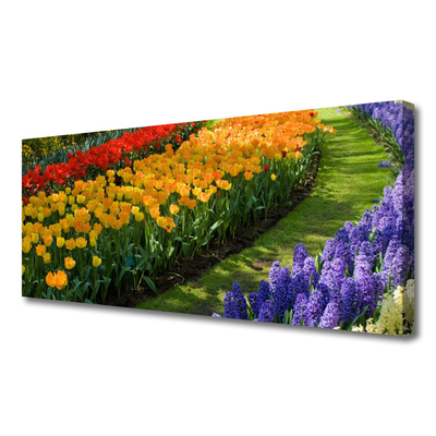 Quadro em tela Flores Jardim Tulipas