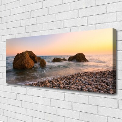 Quadro canvas Costa Mar Ondas Rochas