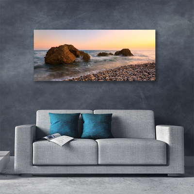Quadro canvas Costa Mar Ondas Rochas