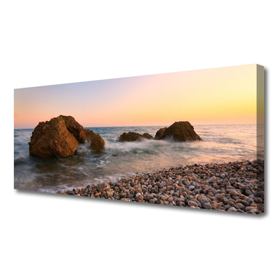 Quadro canvas Costa Mar Ondas Rochas