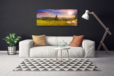 Quadro canvas Montanhas Prado Natureza Céu