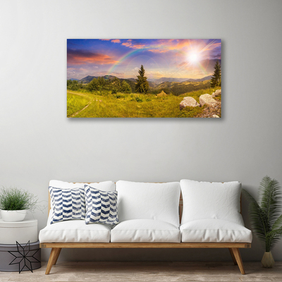 Quadro canvas Montanhas Prado Natureza Céu