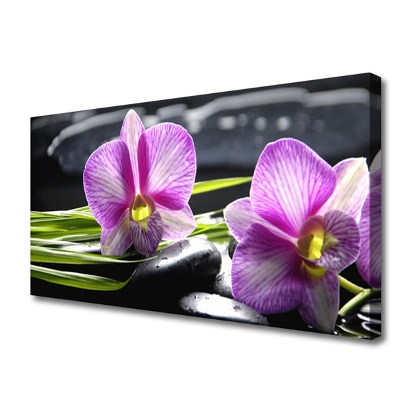 Quadro em tela Pedras de spa zen orquídea