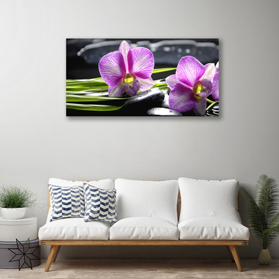 Quadro em tela Pedras de spa zen orquídea