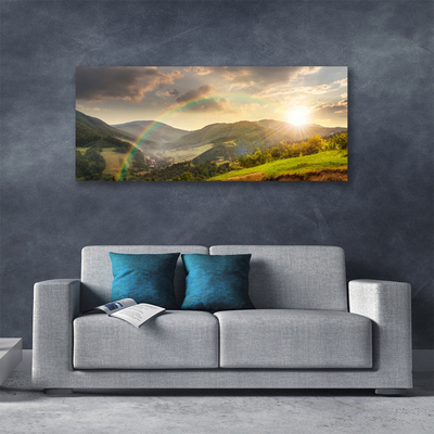 Quadro em tela Pôr do sol nas montanhas Meadow