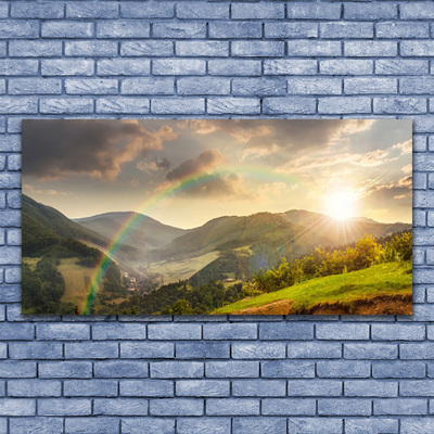 Quadro em tela Pôr do sol nas montanhas Meadow