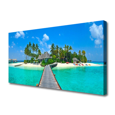 Quadro canvas Praia Tropical Palm