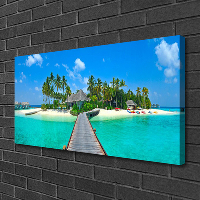 Quadro canvas Praia Tropical Palm