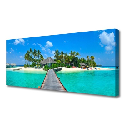 Quadro canvas Praia Tropical Palm