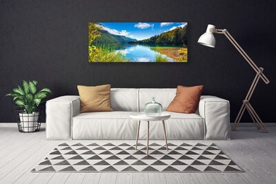 Quadro canvas Montanhas Floresta Natureza Lago