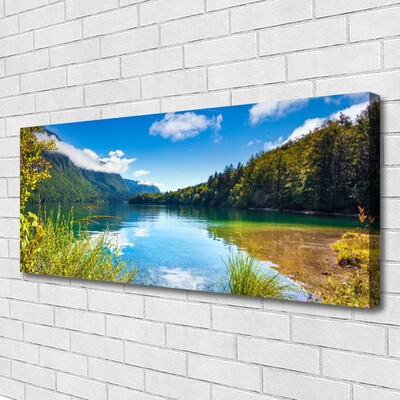 Quadro canvas Montanhas Floresta Natureza Lago