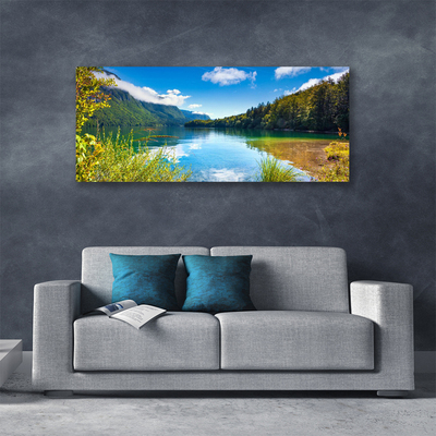 Quadro canvas Montanhas Floresta Natureza Lago