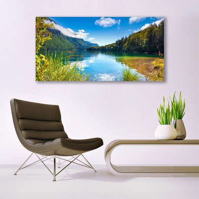 Quadro canvas Montanhas Floresta Natureza Lago