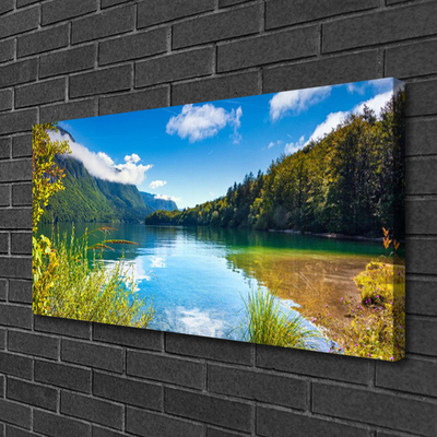 Quadro canvas Montanhas Floresta Natureza Lago