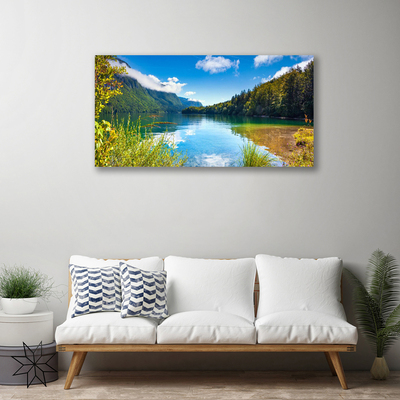 Quadro canvas Montanhas Floresta Natureza Lago