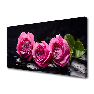 Quadro em tela Roses Stones Zen Spa Natureza