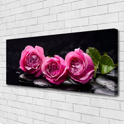 Quadro em tela Roses Stones Zen Spa Natureza
