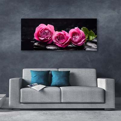 Quadro em tela Roses Stones Zen Spa Natureza