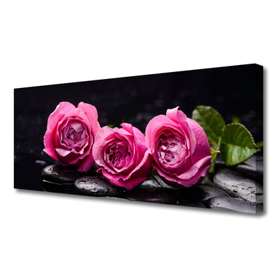 Quadro em tela Roses Stones Zen Spa Natureza