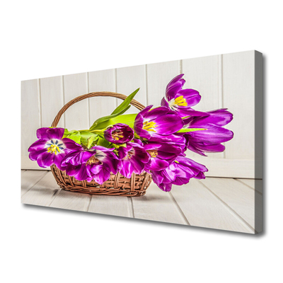 Quadro canvas Flores em uma cesta