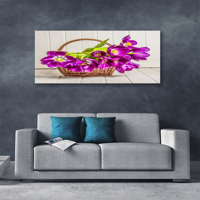 Quadro canvas Flores em uma cesta