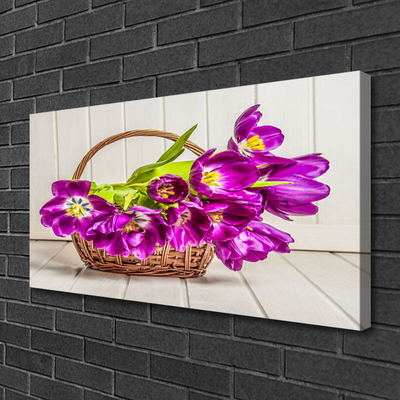 Quadro canvas Flores em uma cesta