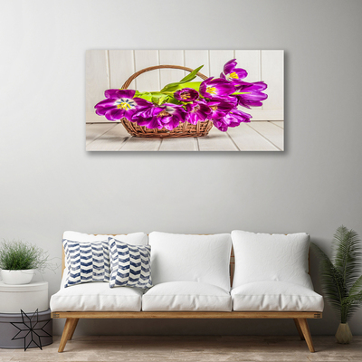 Quadro canvas Flores em uma cesta