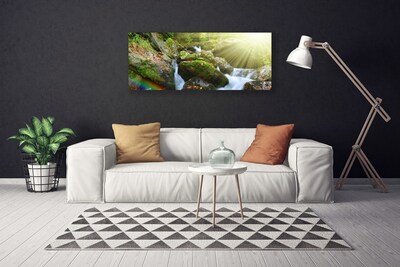 Quadro canvas Cachoeira Rainbow Nature Stream