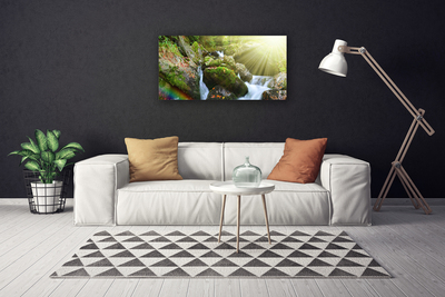 Quadro canvas Cachoeira Rainbow Nature Stream