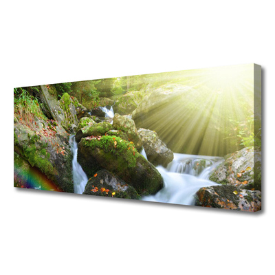 Quadro canvas Cachoeira Rainbow Nature Stream