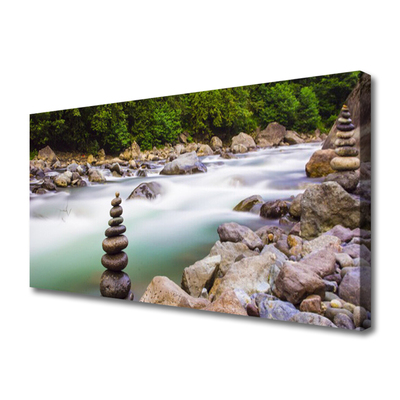 Quadro canvas Rio Riacho da Floresta Montanhas