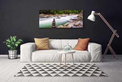 Quadro canvas Rio Riacho da Floresta Montanhas