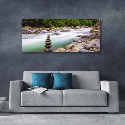 Quadro canvas Rio Riacho da Floresta Montanhas