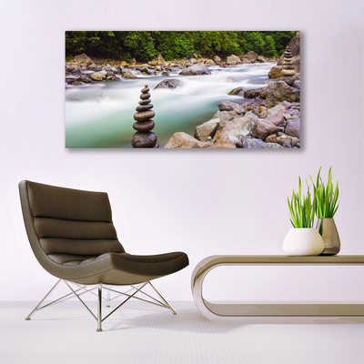 Quadro canvas Rio Riacho da Floresta Montanhas