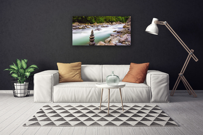 Quadro canvas Rio Riacho da Floresta Montanhas