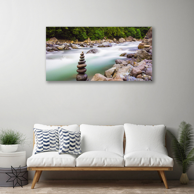 Quadro canvas Rio Riacho da Floresta Montanhas