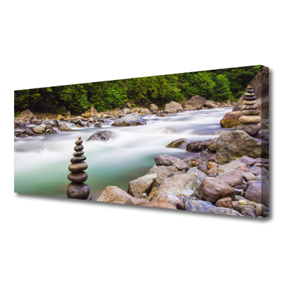 Quadro canvas Rio Riacho da Floresta Montanhas