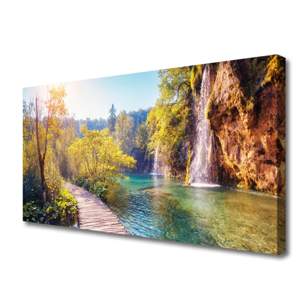 Quadro em tela Paisagem do Lago Cachoeira