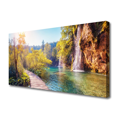 Quadro em tela Paisagem do Lago Cachoeira