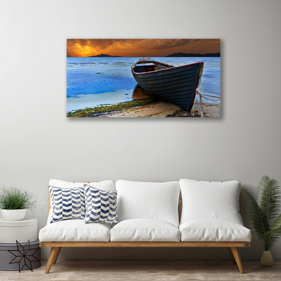 Quadro em tela Barco Mar Costa Praia