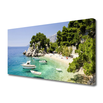 Quadro canvas Barcos Sea Beach Rocks