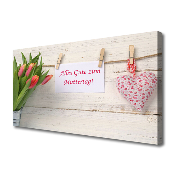 Quadro canvas Arte de coração de tulipas