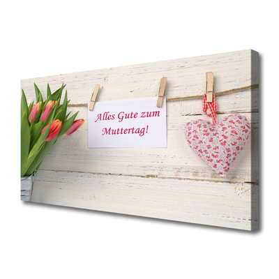 Quadro canvas Arte de coração de tulipas