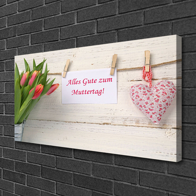 Quadro canvas Arte de coração de tulipas