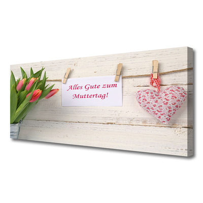 Quadro canvas Arte de coração de tulipas