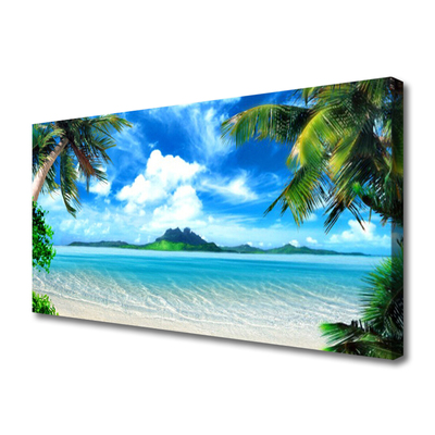 Quadro canvas Palmeiras Mar Ilha Tropical