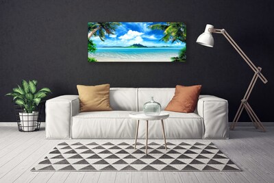 Quadro canvas Palmeiras Mar Ilha Tropical