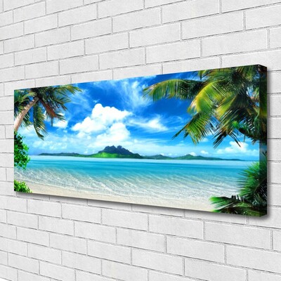 Quadro canvas Palmeiras Mar Ilha Tropical
